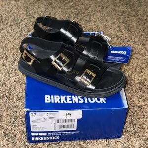 Birkenstocks Cannes High Shine Exquisite Buckle Sandals Shoes Black Size 37 6